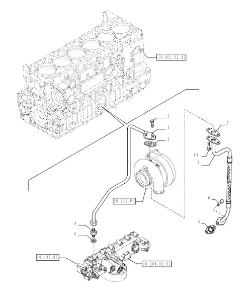 504215040 - Трубка масл. подачи в турбокомпр. ДВС Cursor10 CR